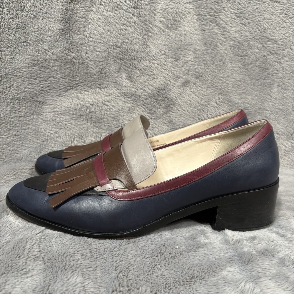 Cole Haan Grand.OS Kiltie Loafers Colorblock Leather Block Heel Womens 10B